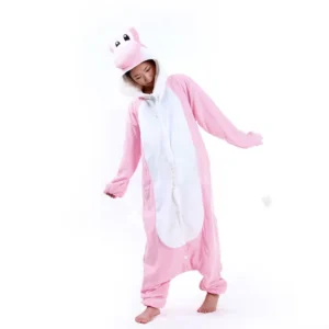 Yoshi Costume Onesie Pink for Adults Super Mario Cosplay Pajamas
